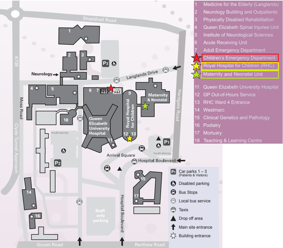 Map of the QEUH campus