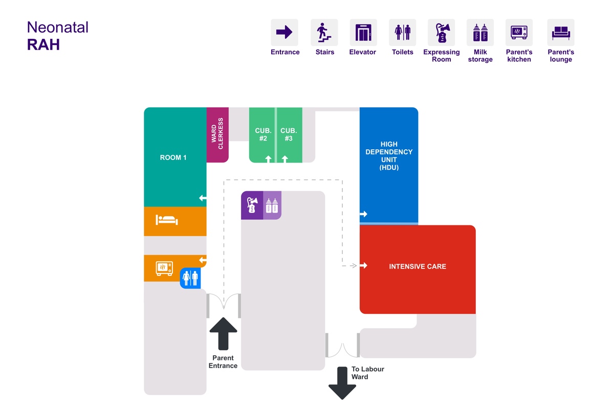 Map of RAH neonatal unit