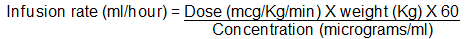 Infusion rate calculation