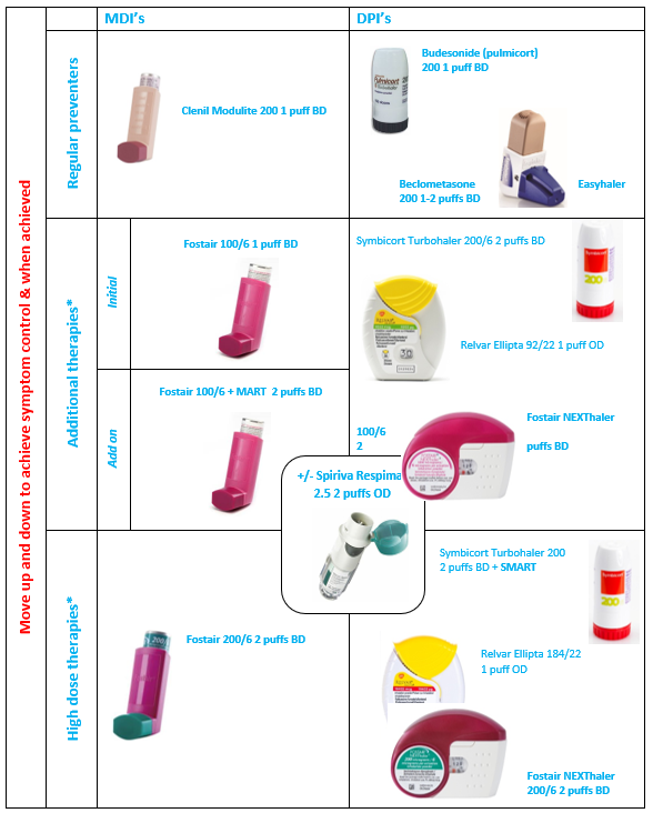 Inhaler chart