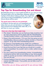 Top tips for breastfeeding out and about