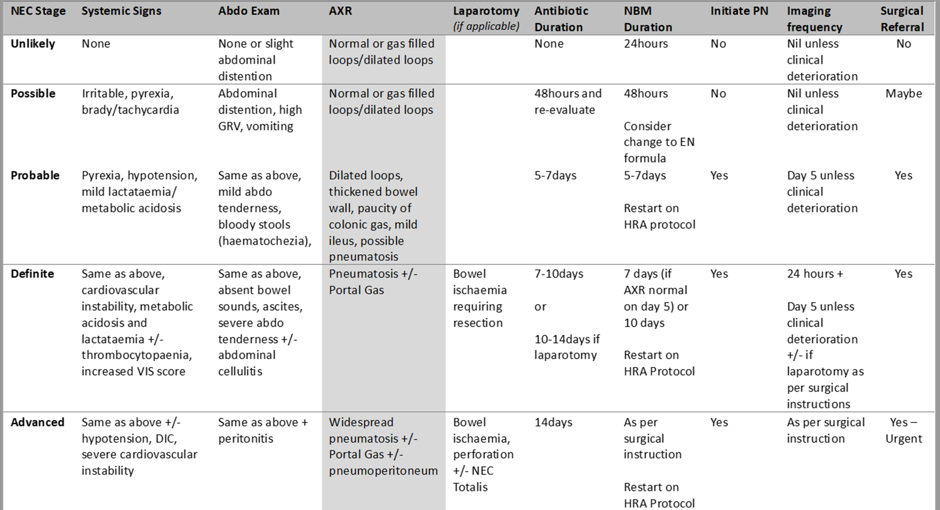 PICU NEC management pathway