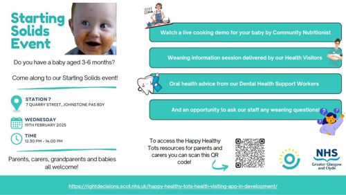 Starting Solids Event Poster - Renfrewshire - Wednesday 19th February 2025