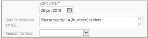 Controlled drug requirements on IDL