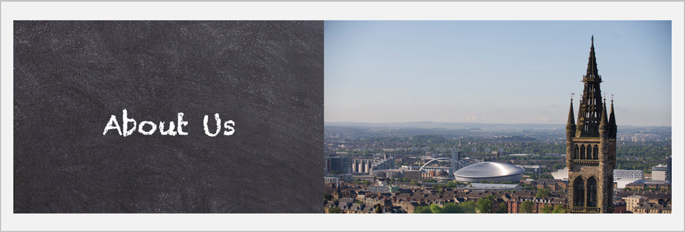 Panoramic view of Glasgow including Glasgow University Tower and the Hydro