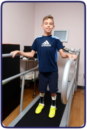 Child using a treadmill